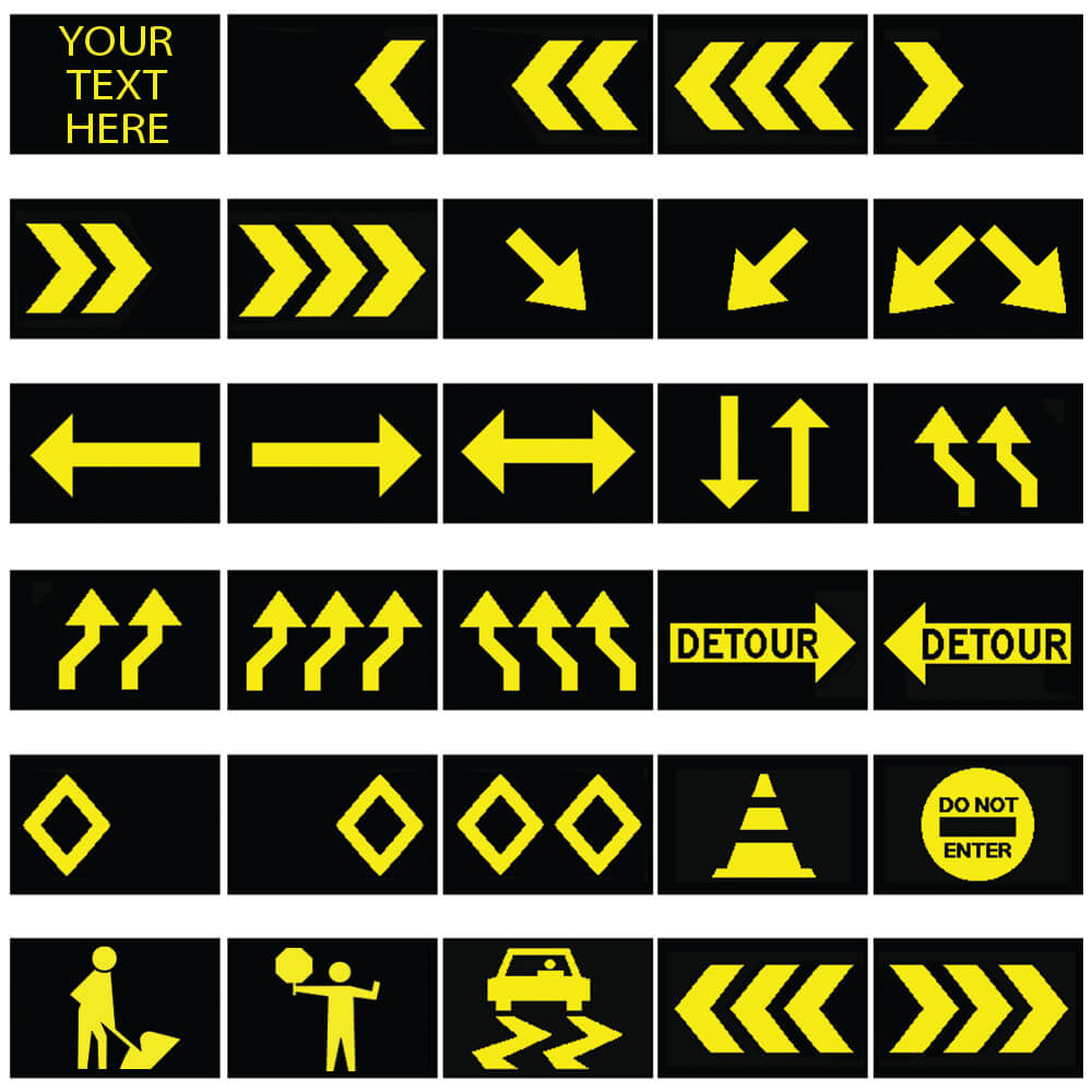 Various message sign board patterns Various message sign board patterns