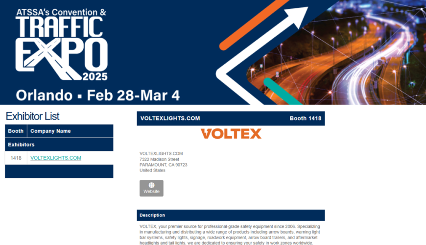 VOLTEX exhibition attending confirmation at ATSSA